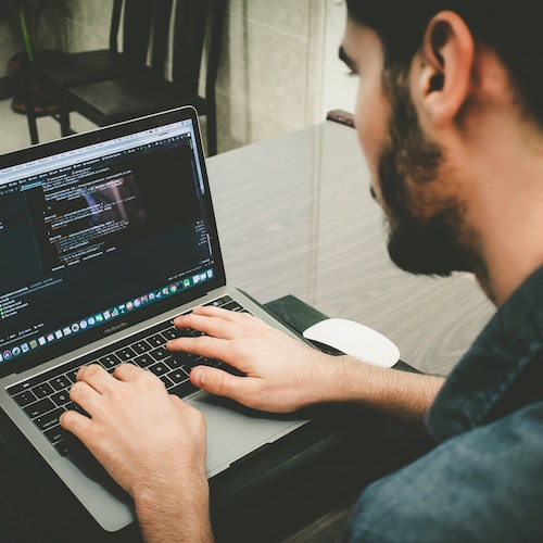 A person programming